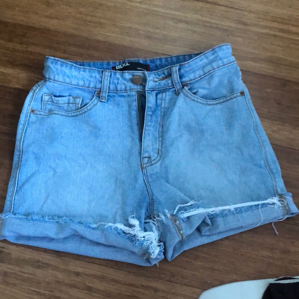 High waisted denim shorts